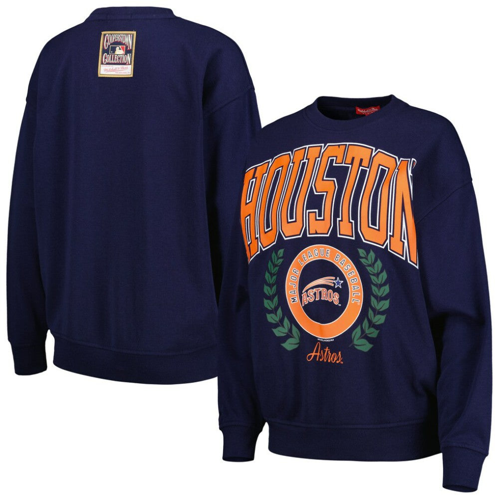Houston Astros Women's Logo Lt 2.0 Pullover Sweatshirt Navy | Mitchell & Ness