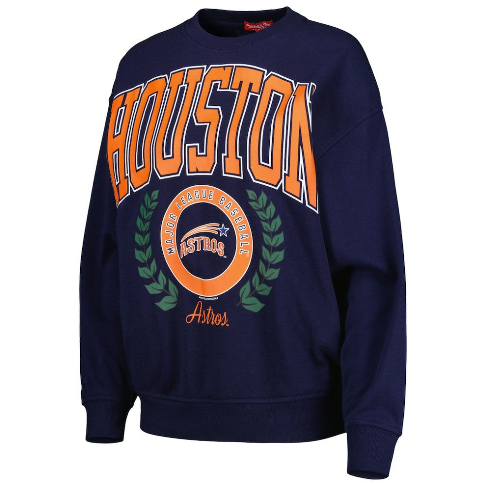 Houston Astros Women's Logo Lt 2.0 Pullover Sweatshirt Navy | Mitchell & Ness
