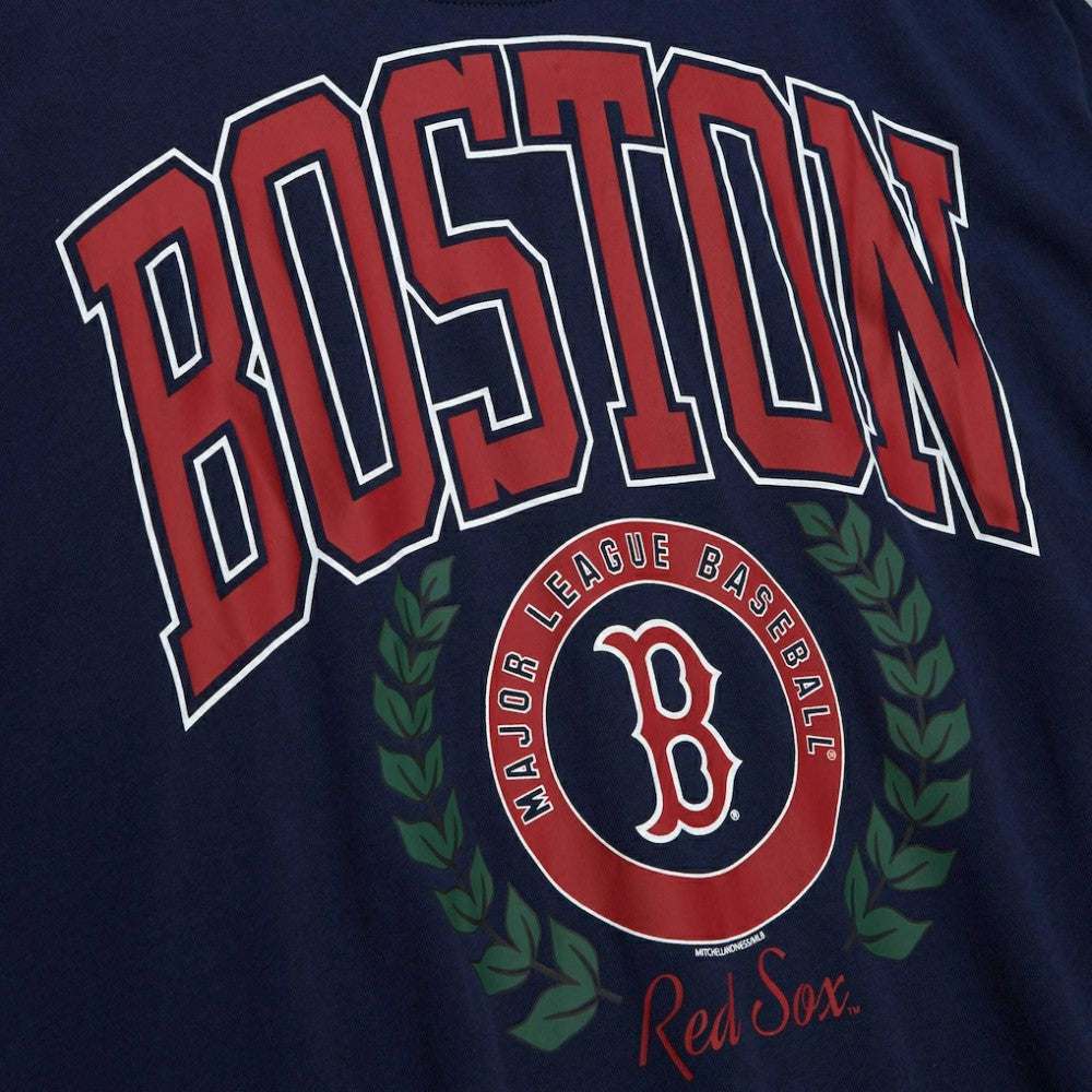 Boston Red Sox Women's Logo Lt 2.0 Pullover Sweatshirt Navy | Mitchell & Ness