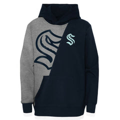 Seattle Kraken Youth Unrivaled Pullover Hoodie Heather Gray/Deep Sea Blue