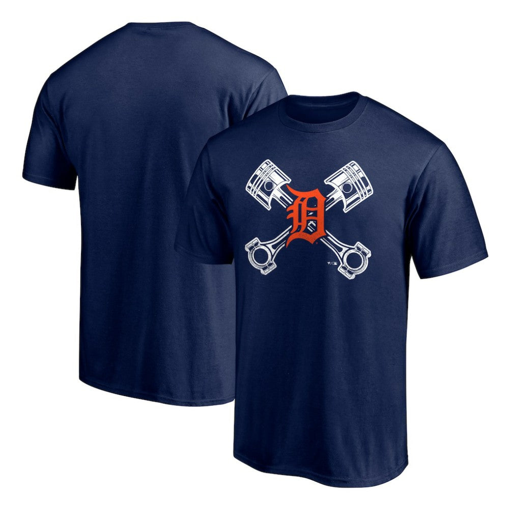 Detroit Tigers Crossed Pistons T-Shirt Navy