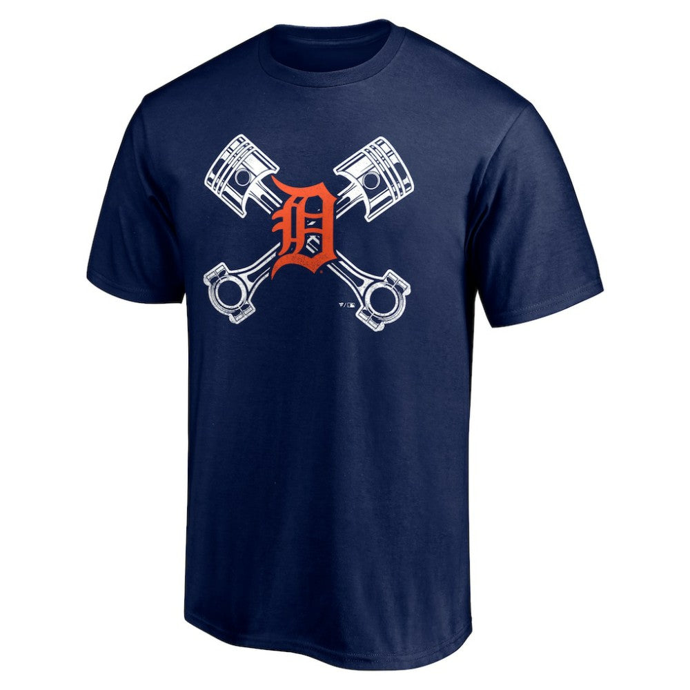 Detroit Tigers Crossed Pistons T-Shirt Navy