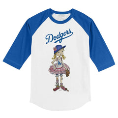 Los Angeles Dodgers Tiny Turnip Youth Babes 3/4-Sleeve Raglan T-Shirt White/Royal