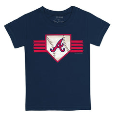 Atlanta Braves Tiny Turnip Youth Base Stripe T-Shirt Navy