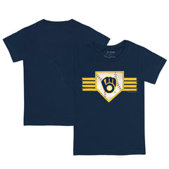 Milwaukee Brewers Tiny Turnip Youth Base Stripe T-Shirt Navy