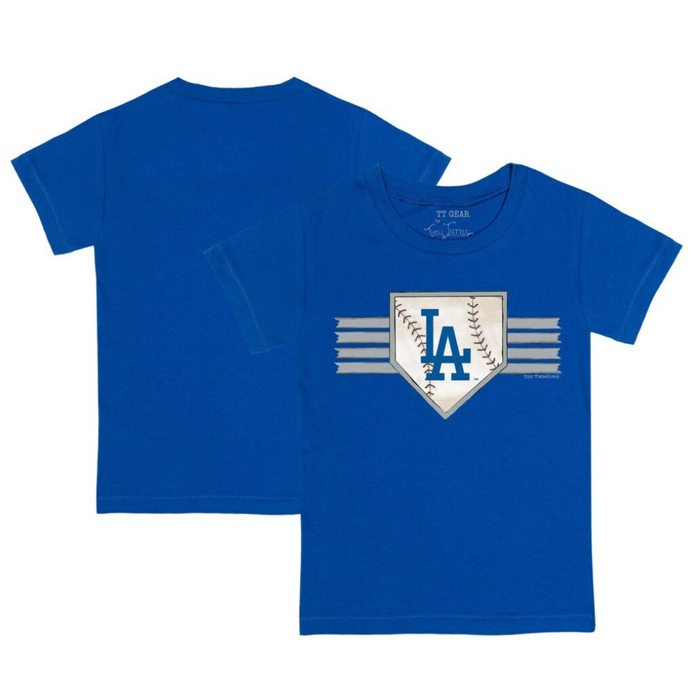 Los Angeles Dodgers Tiny Turnip Youth Base Stripe T-Shirt Royal