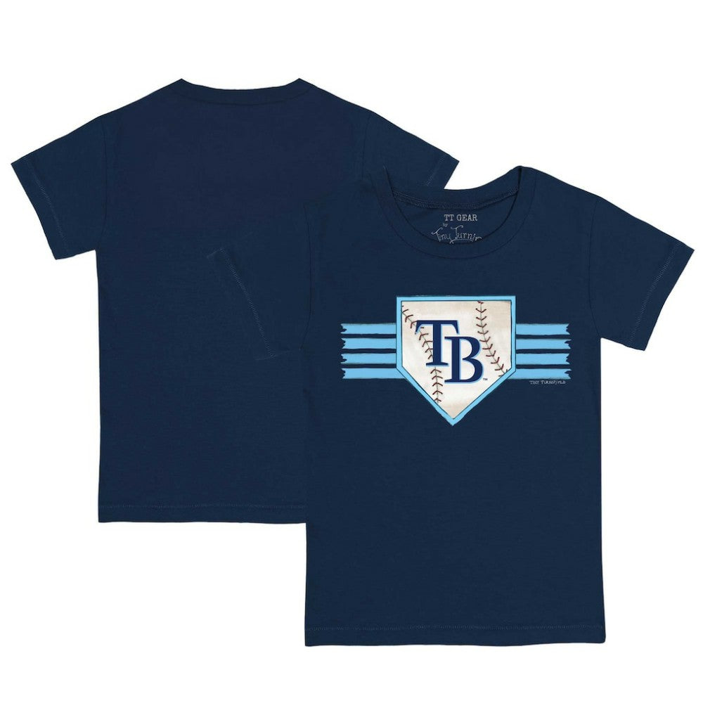 Tampa Bay Rays Tiny Turnip Youth Base Stripe T-Shirt Navy