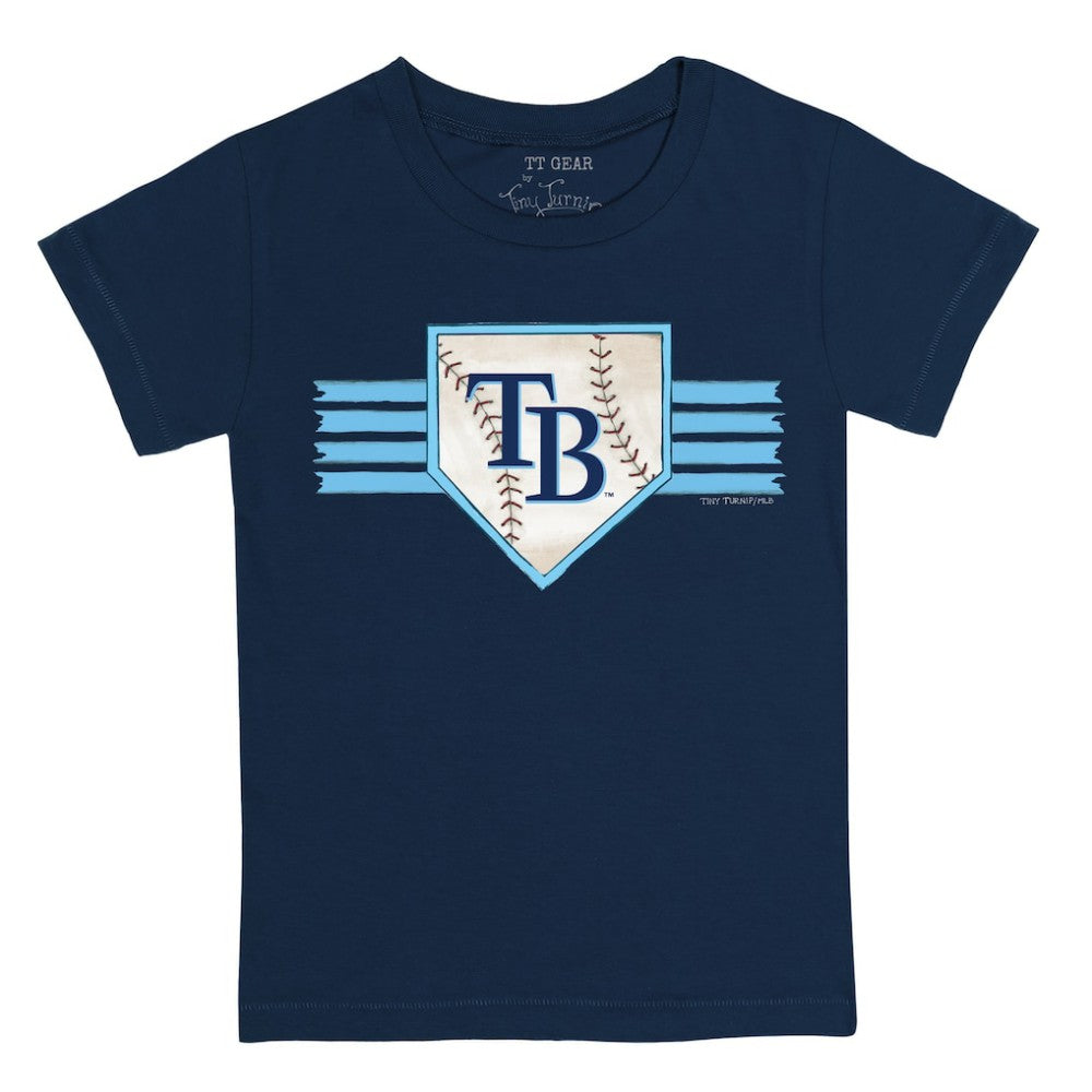 Tampa Bay Rays Tiny Turnip Youth Base Stripe T-Shirt Navy