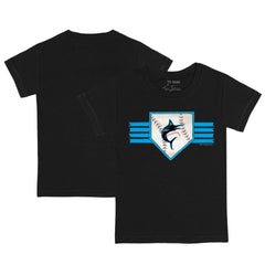 Miami Marlins Tiny Turnip Youth Base Stripe T-Shirt Black