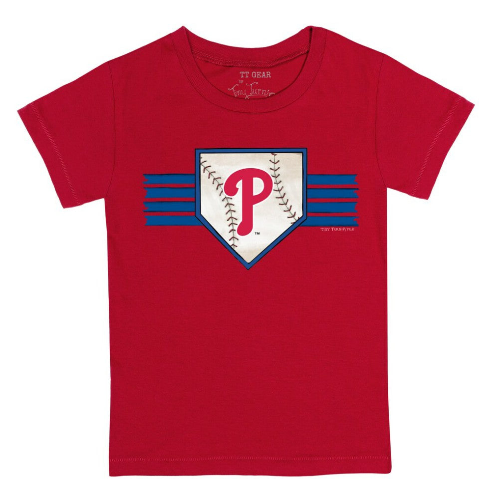 Philadelphia Phillies Tiny Turnip Youth Base Stripe T-Shirt Red