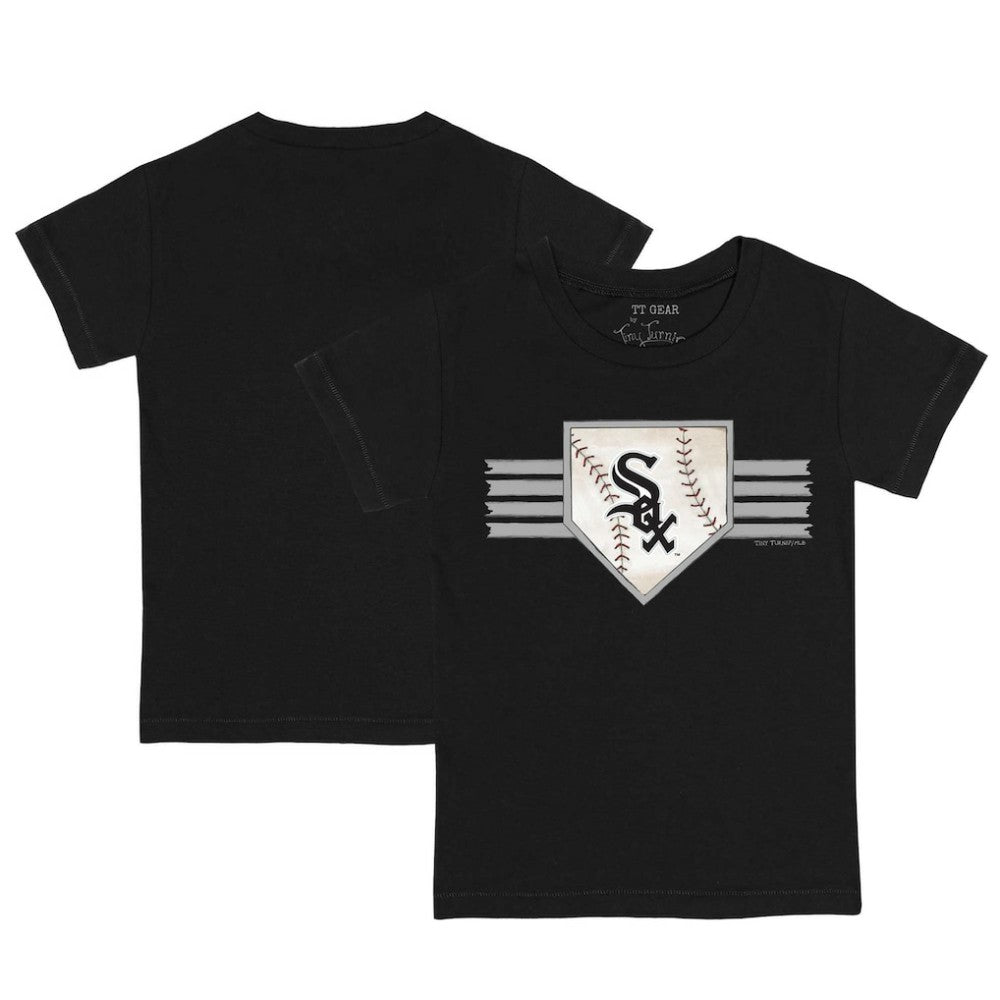 Chicago White Sox Tiny Turnip Youth Base Stripe T-Shirt Black