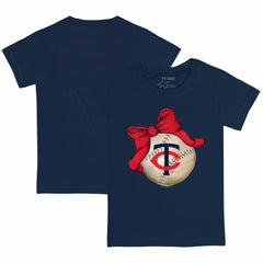 Minnesota Twins Tiny Turnip Youth Baseball Bow T-Shirt Navy