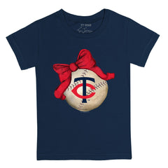 Minnesota Twins Tiny Turnip Youth Baseball Bow T-Shirt Navy