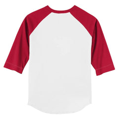 Boston Red Sox Tiny Turnip Youth Baseball Bow 3/4-Sleeve Raglan T-Shirt White/Red
