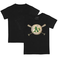 Athletics Tiny Turnip Youth Baseball Cross Bats T-Shirt Black