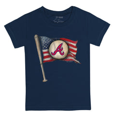 Atlanta Braves Tiny Turnip Youth Baseball Flag T-Shirt Navy