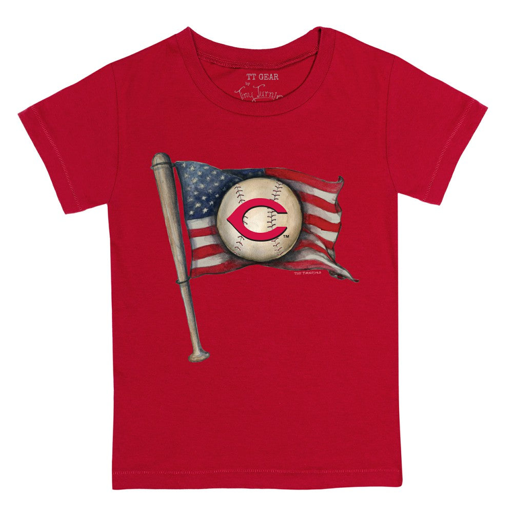 Cincinnati Reds Tiny Turnip Youth Baseball Flag T-Shirt Red