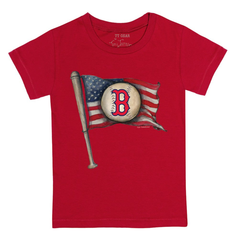 Boston Red Sox Tiny Turnip Youth Baseball Flag T-Shirt Red