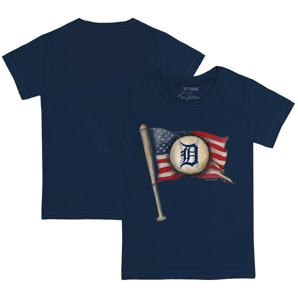 Detroit Tigers Tiny Turnip Youth Baseball Flag T-Shirt Navy