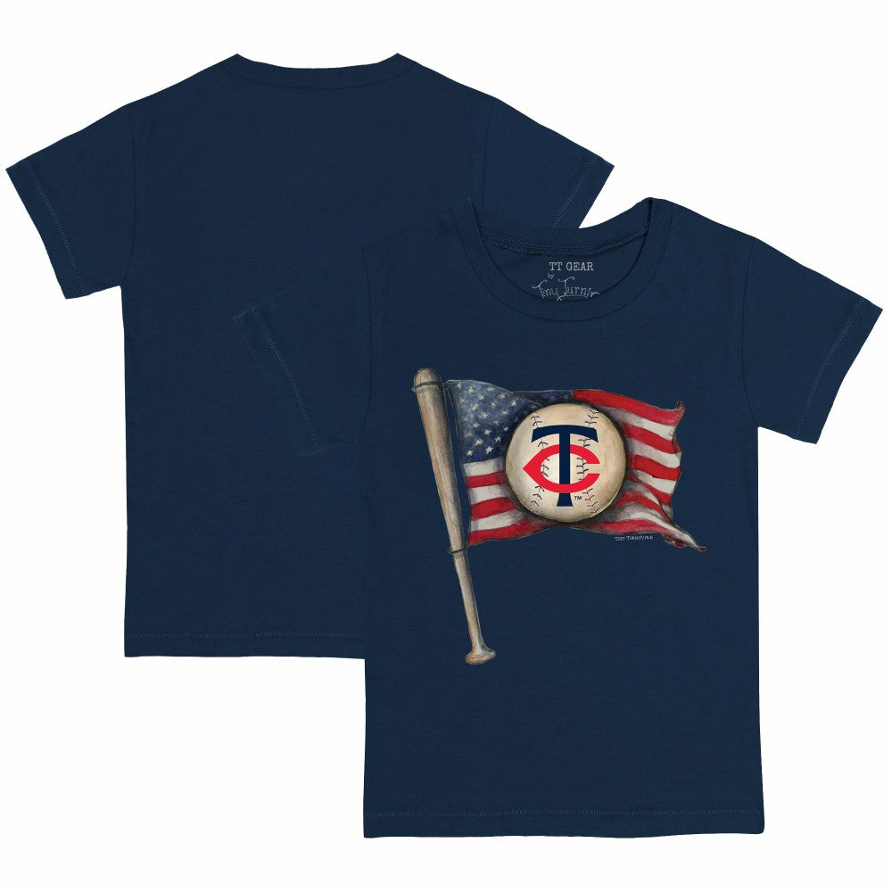Minnesota Twins Tiny Turnip Youth Baseball Flag T-Shirt Navy
