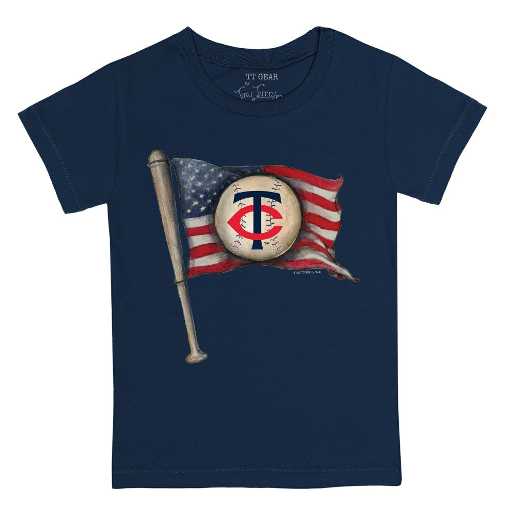 Minnesota Twins Tiny Turnip Youth Baseball Flag T-Shirt Navy