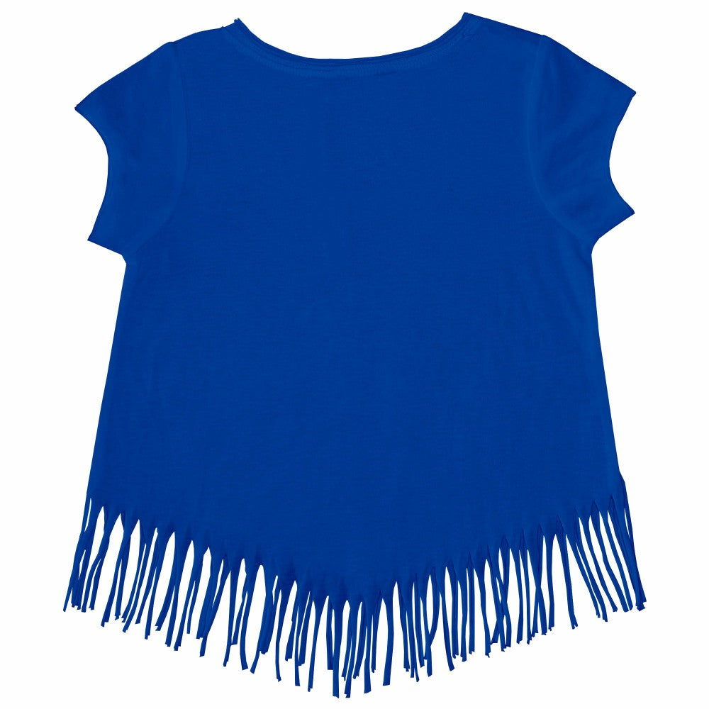 Los Angeles Dodgers Tiny Turnip Girls Youth Baseball Love Fringe T-Shirt Royal