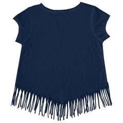 Seattle Mariners Tiny Turnip Girls Youth Baseball Love Fringe T-Shirt Navy