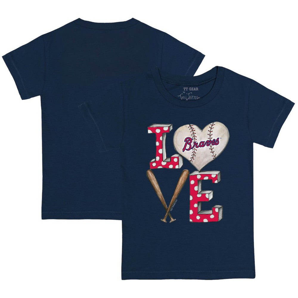 Atlanta Braves Tiny Turnip Youth Baseball Love T-Shirt Navy