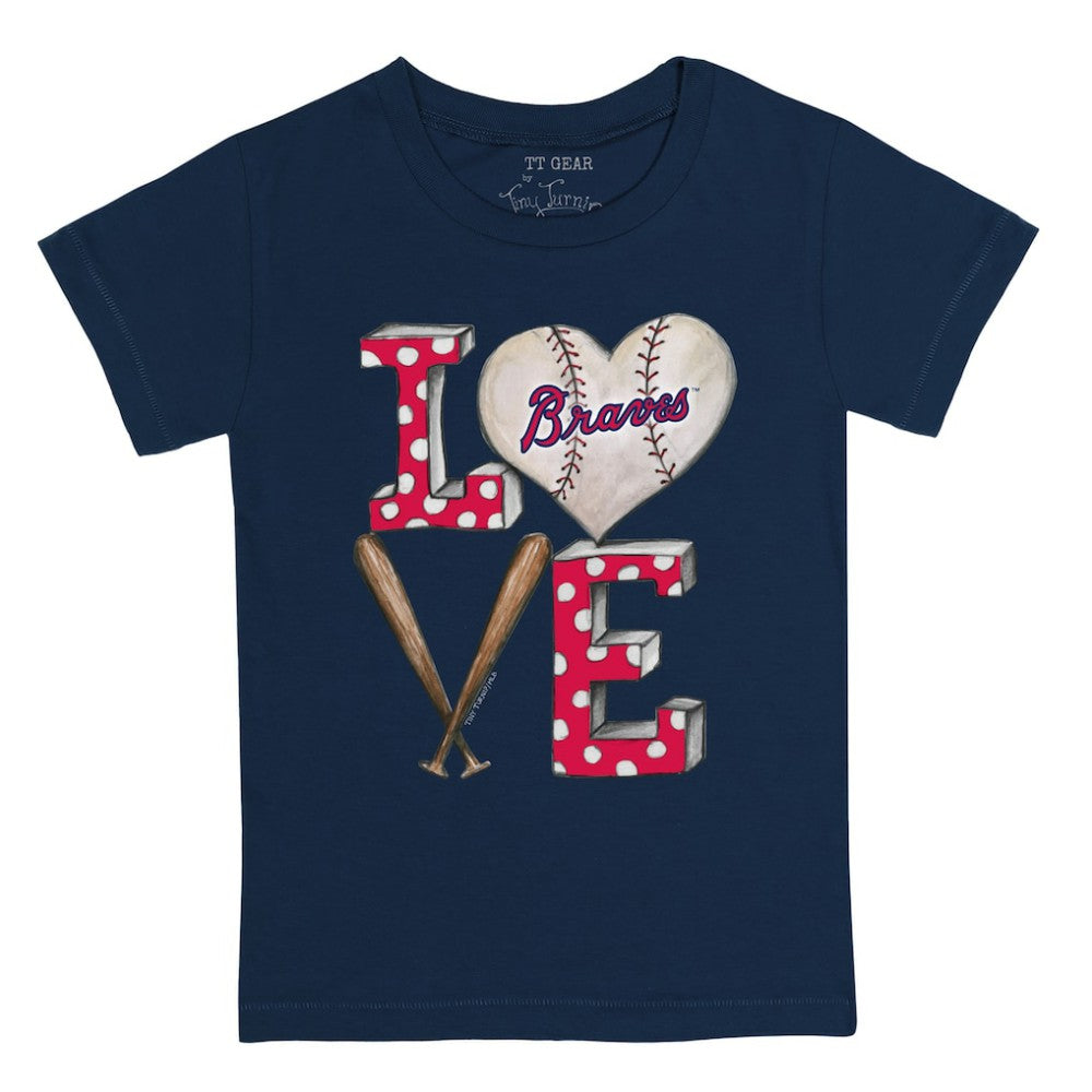 Atlanta Braves Tiny Turnip Youth Baseball Love T-Shirt Navy