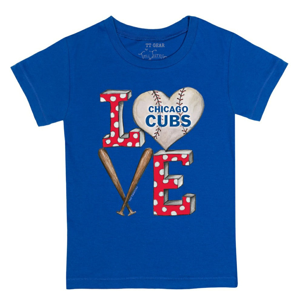 Chicago Cubs Tiny Turnip Youth Baseball Love T-Shirt Royal