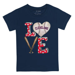 Cleveland Guardians Tiny Turnip Youth Baseball Love T-Shirt Navy