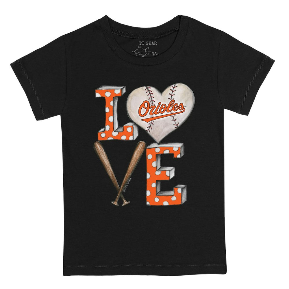Baltimore Orioles Tiny Turnip Youth Baseball Love T-Shirt Black