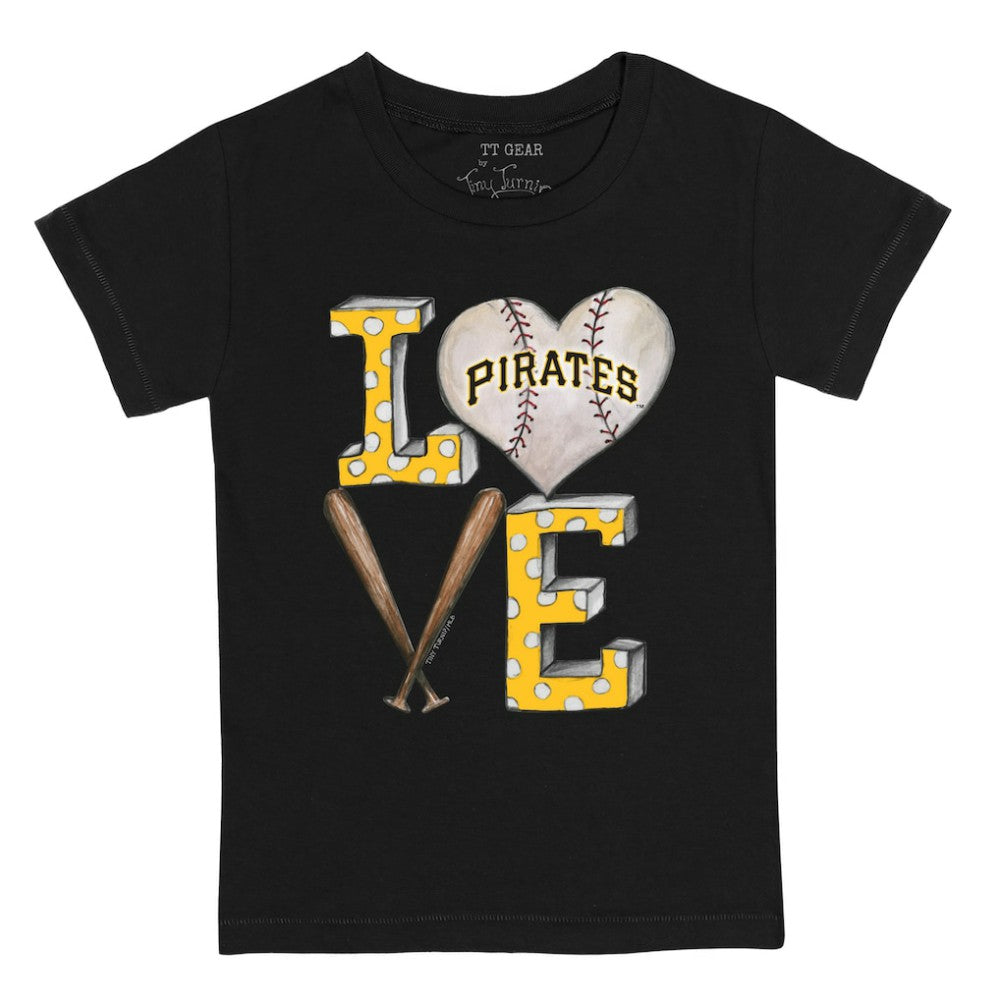Pittsburgh Pirates Tiny Turnip Youth Baseball Love T-Shirt Black