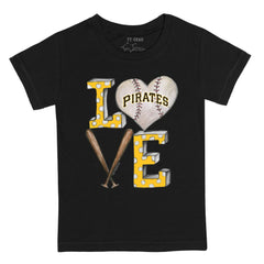 Pittsburgh Pirates Tiny Turnip Youth Baseball Love T-Shirt Black