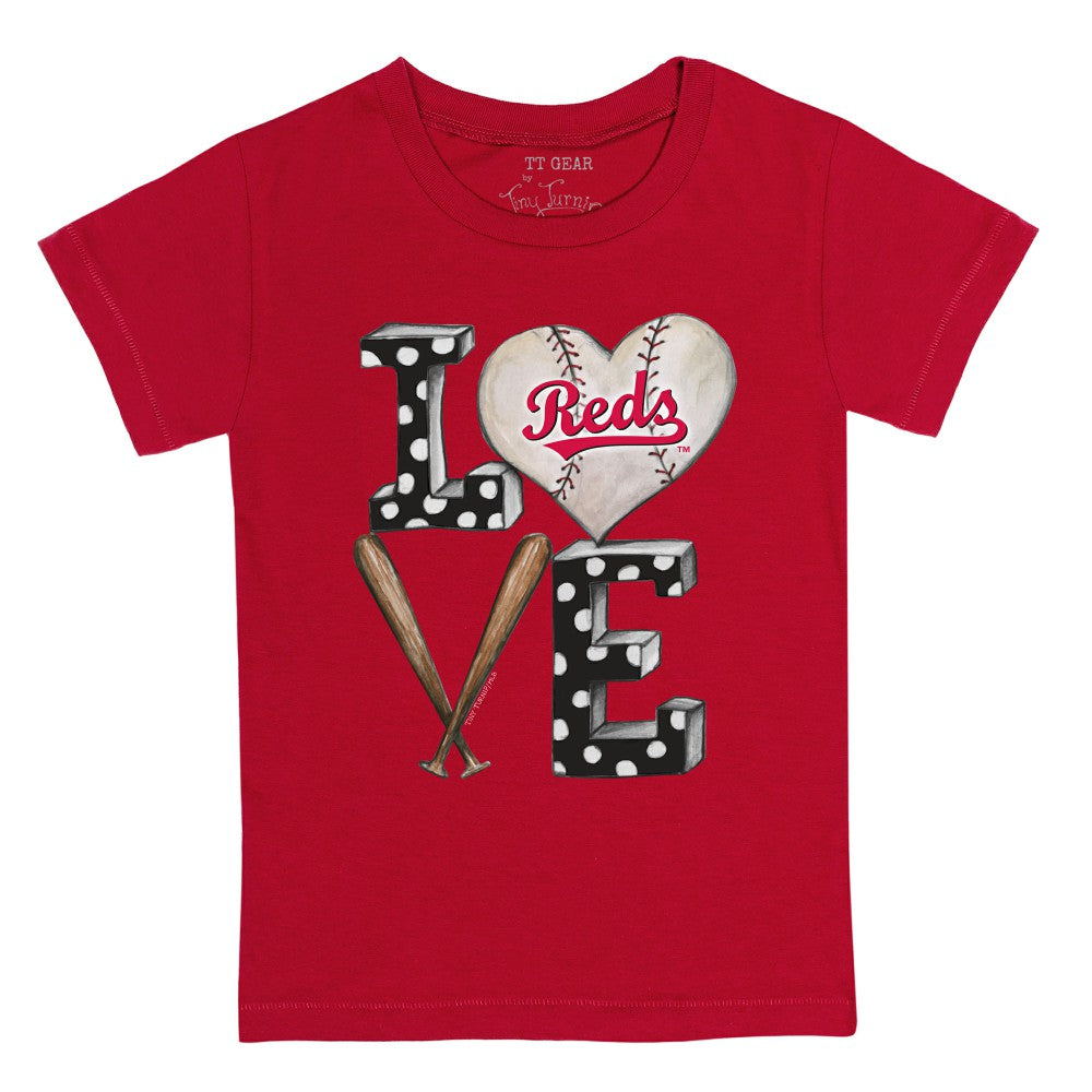 Cincinnati Reds Tiny Turnip Youth Baseball Love T-Shirt Red