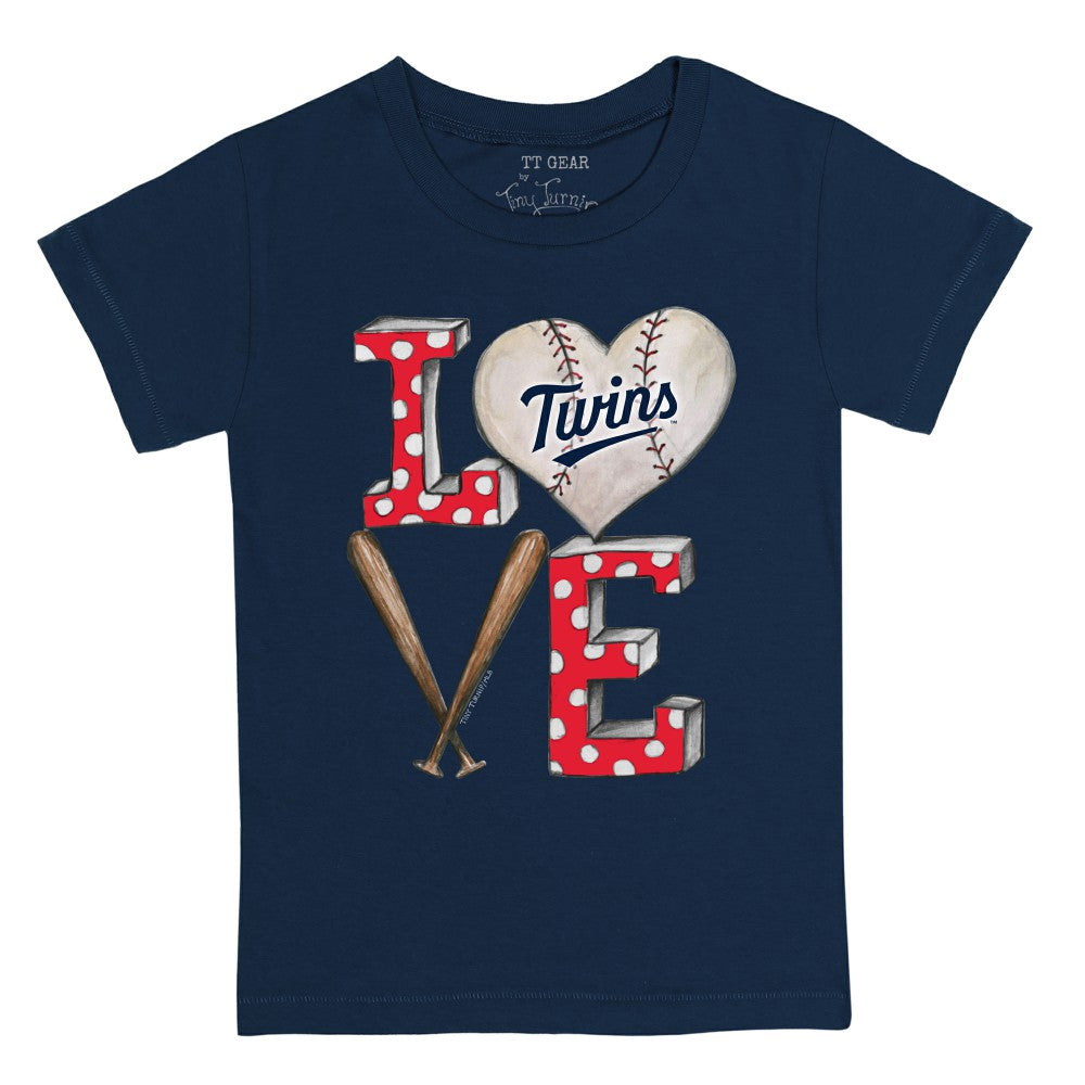 Minnesota Twins Tiny Turnip Youth Baseball Love T-Shirt Navy