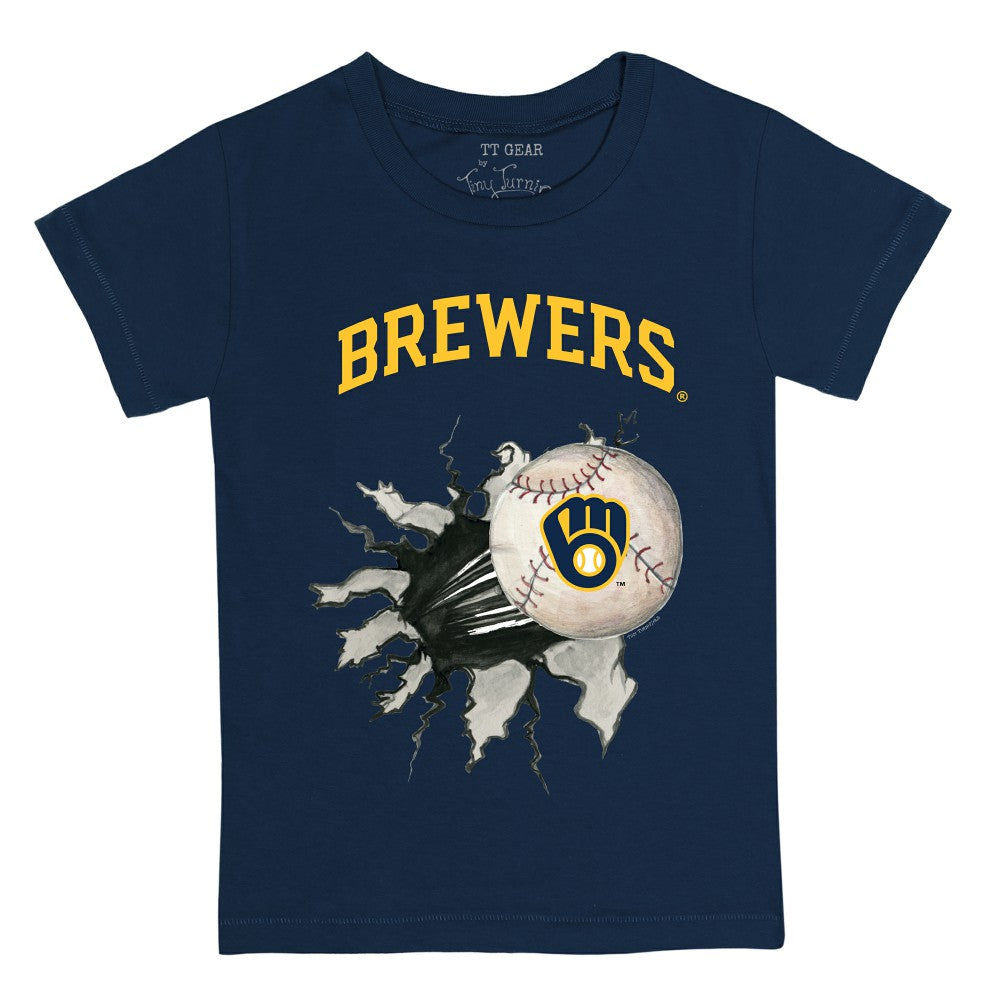 Milwaukee Brewers Tiny Turnip Youth Baseball Tear T-Shirt Navy