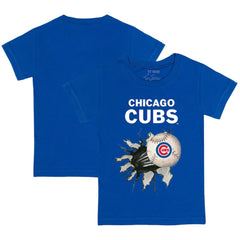 Chicago Cubs Tiny Turnip Youth Baseball Tear T-Shirt Royal