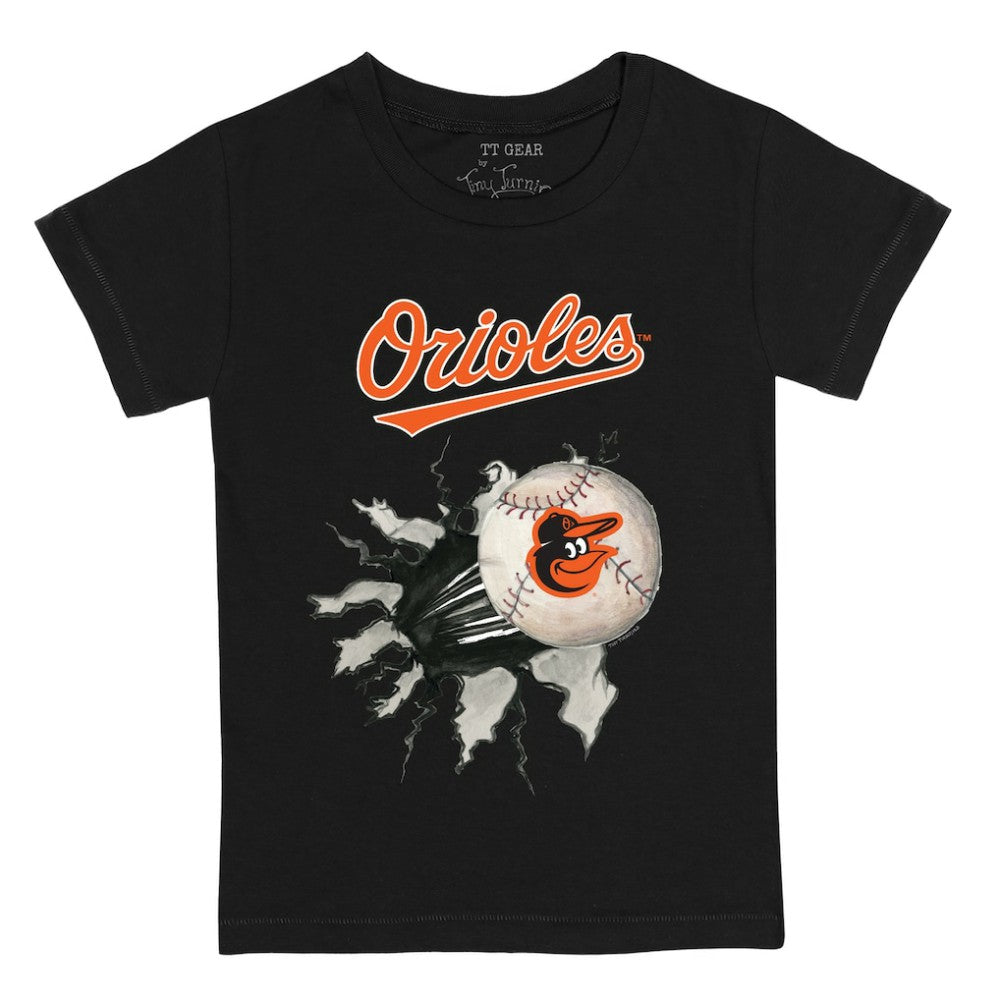 Baltimore Orioles Tiny Turnip Youth Baseball Tear T-Shirt Black