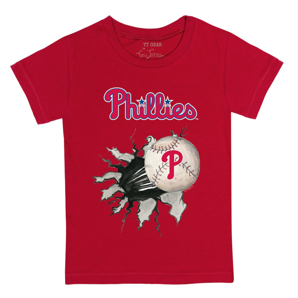 Philadelphia Phillies Tiny Turnip Youth Baseball Tear T-Shirt Red