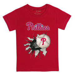 Philadelphia Phillies Tiny Turnip Youth Baseball Tear T-Shirt Red