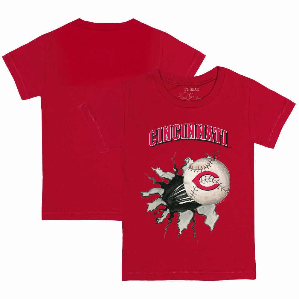 Cincinnati Reds Tiny Turnip Youth Baseball Tear T-Shirt Red