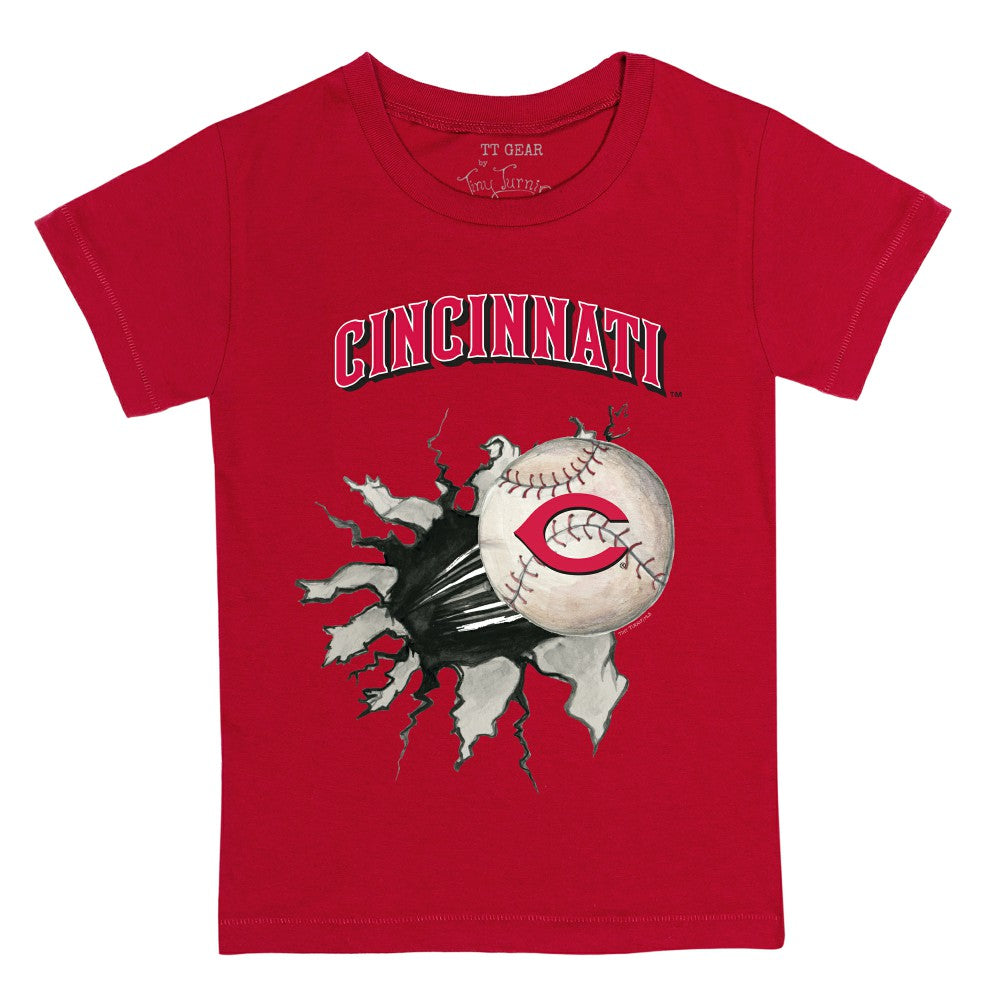 Cincinnati Reds Tiny Turnip Youth Baseball Tear T-Shirt Red