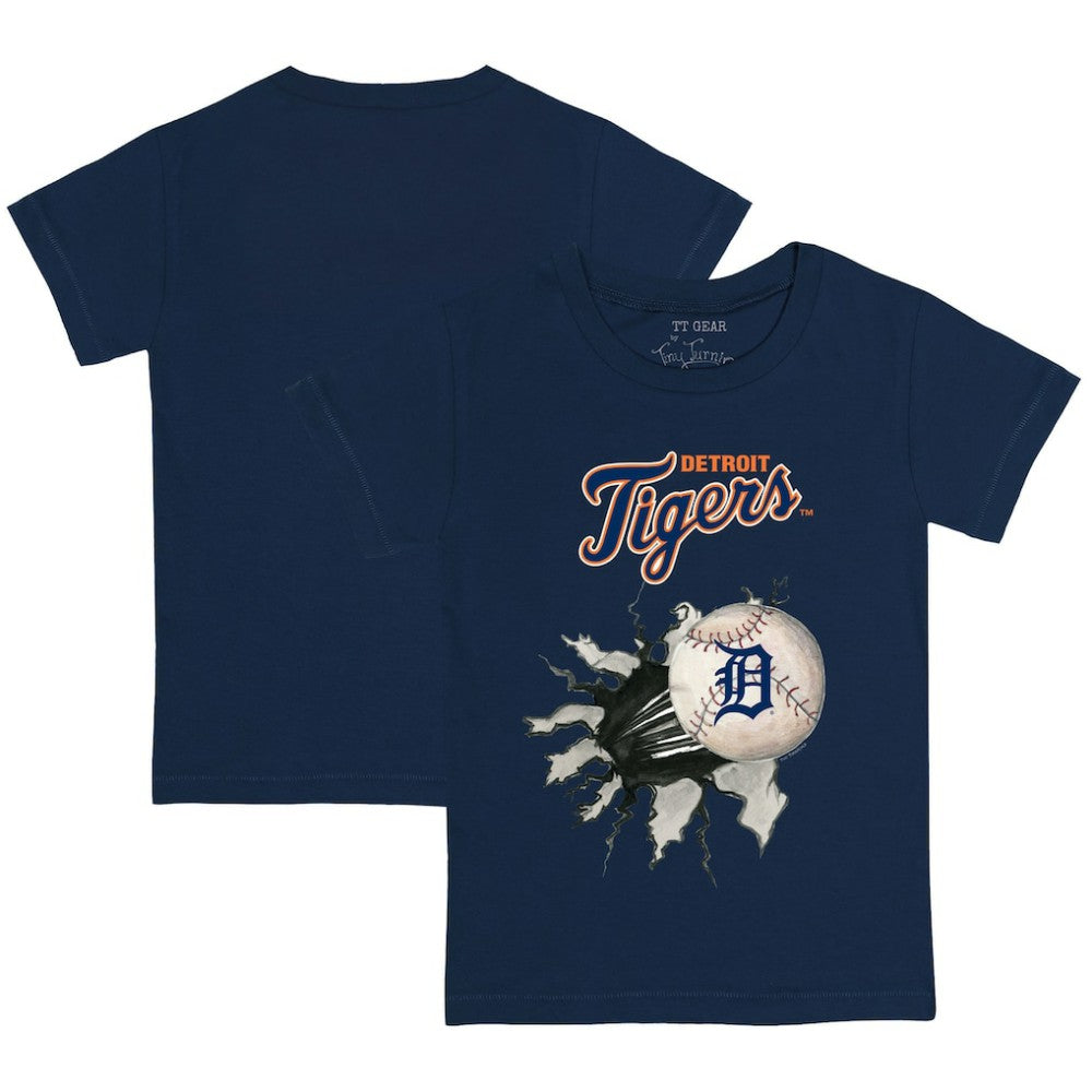 Detroit Tigers Tiny Turnip Youth Baseball Tear T-Shirt Navy