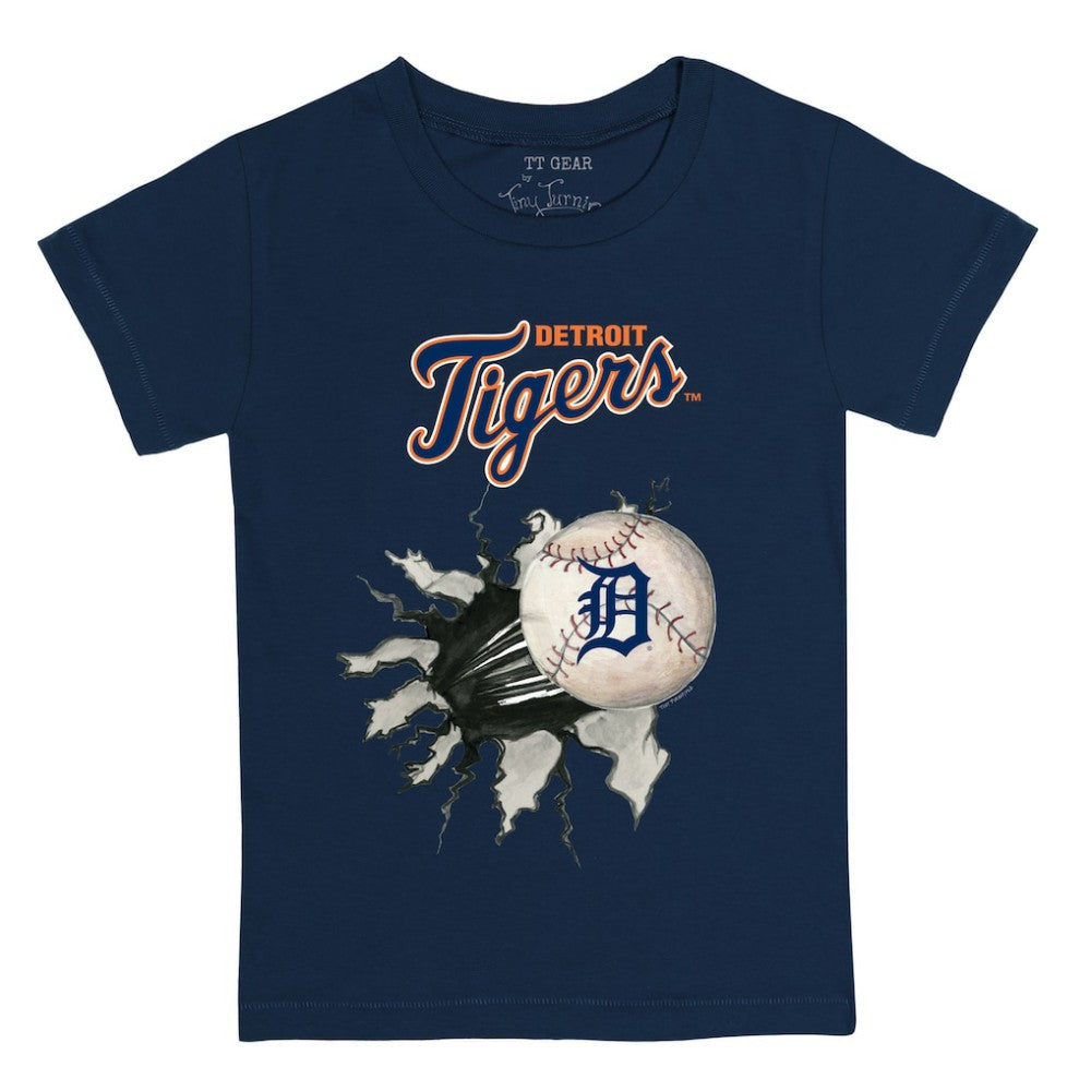 Detroit Tigers Tiny Turnip Youth Baseball Tear T-Shirt Navy
