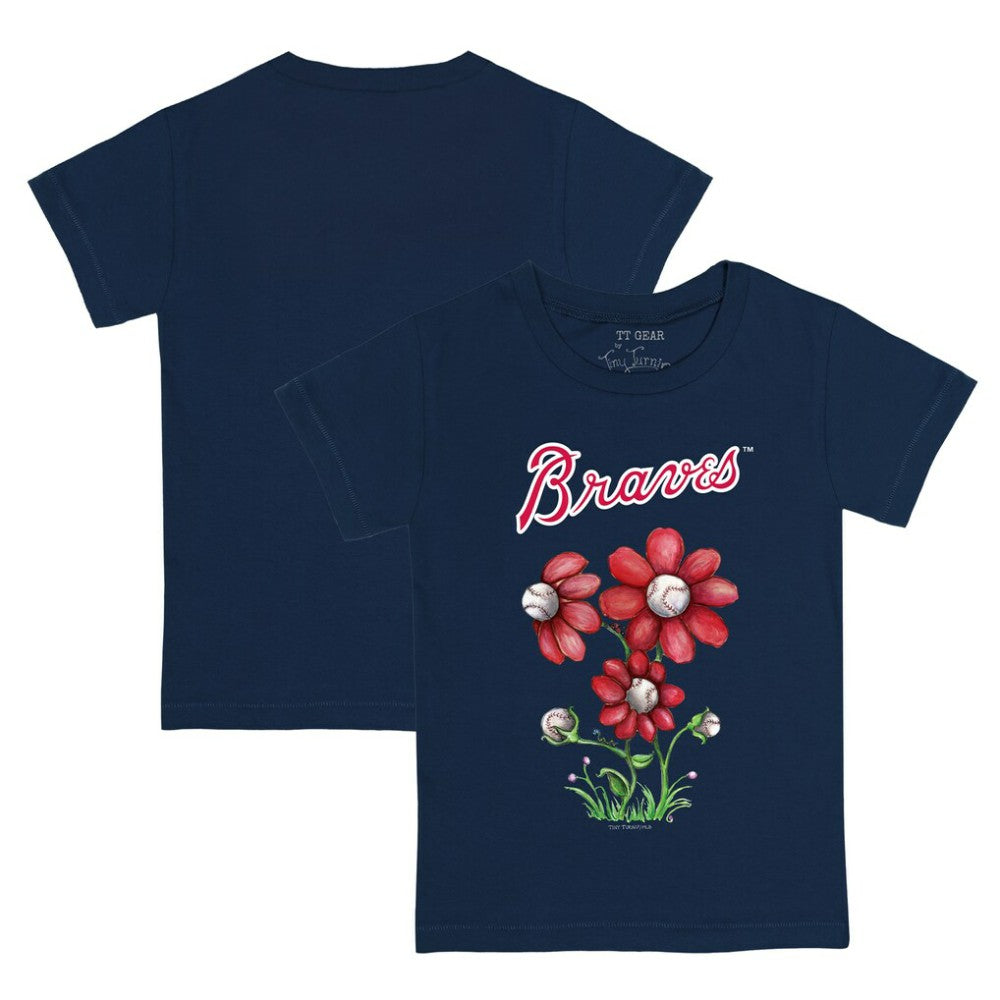 Atlanta Braves Tiny Turnip Youth Blooming Baseballs T-Shirt Navy