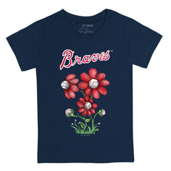 Atlanta Braves Tiny Turnip Youth Blooming Baseballs T-Shirt Navy