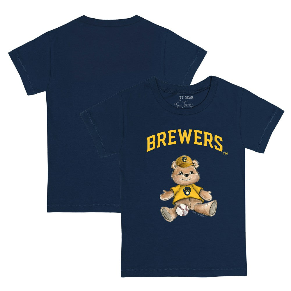 Milwaukee Brewers Tiny Turnip Youth Teddy Boy T-Shirt Navy