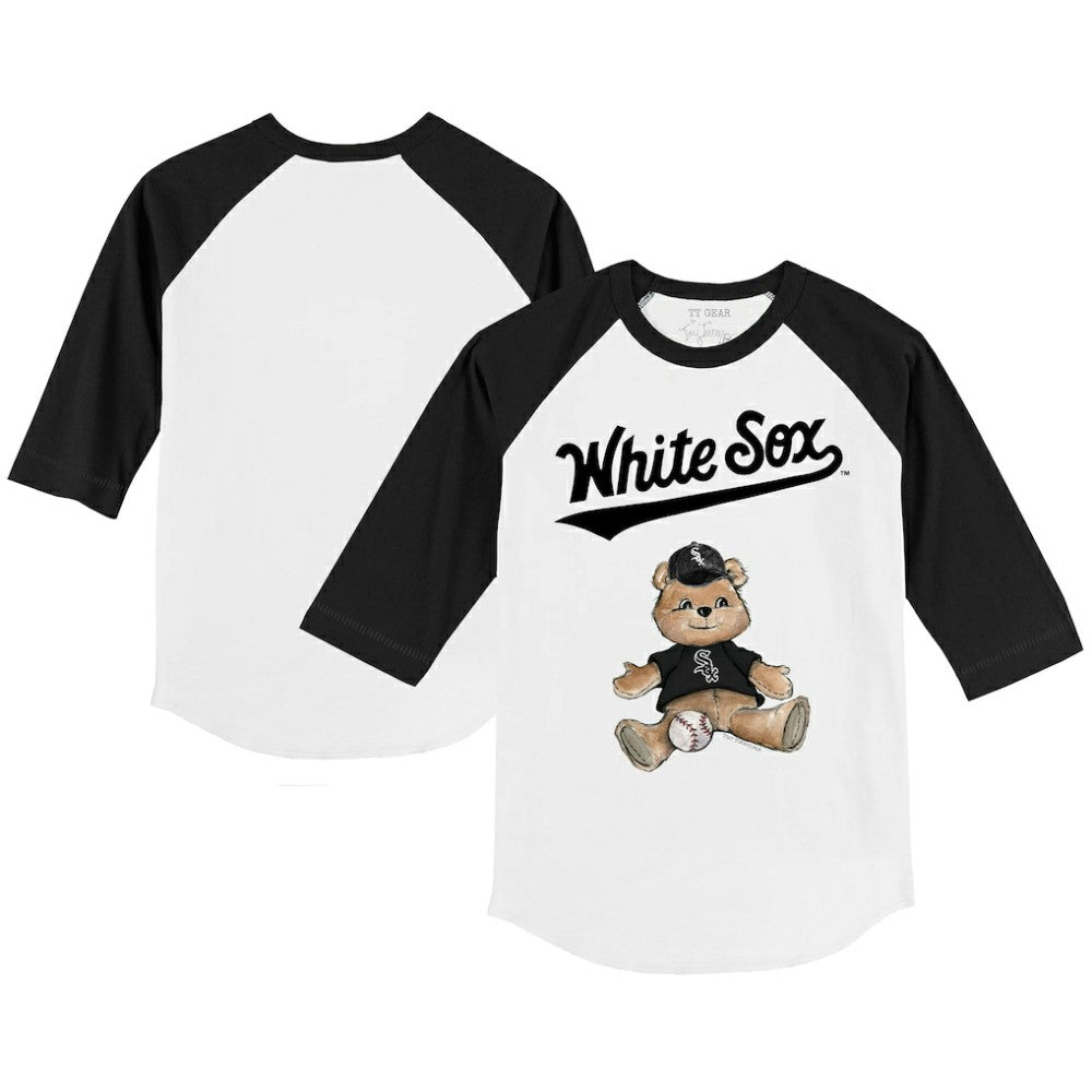 Chicago White Sox Tiny Turnip Youth Teddy Boy 3/4-Sleeve Raglan T-Shirt White/Black