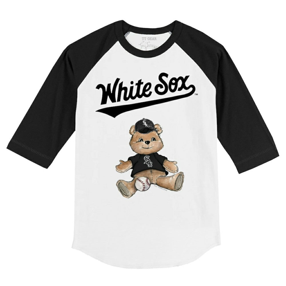 Chicago White Sox Tiny Turnip Youth Teddy Boy 3/4-Sleeve Raglan T-Shirt White/Black